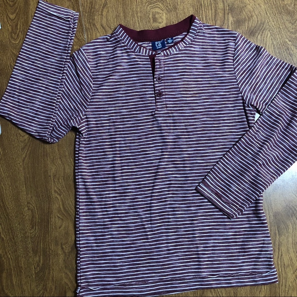 Stitch Fix PX NWT Children Burgundy long sleeves Boys pullover shirt kids size 8